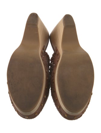 Veronica Beard Leather Studded Accents Mules