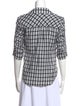 Veronica Beard Plaid Print V-Neck Button-Up Top