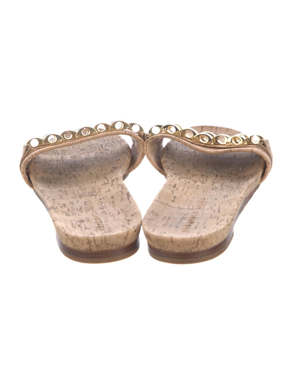 Veronica Beard Slides Neutrals Chain-Link Accents - image 4