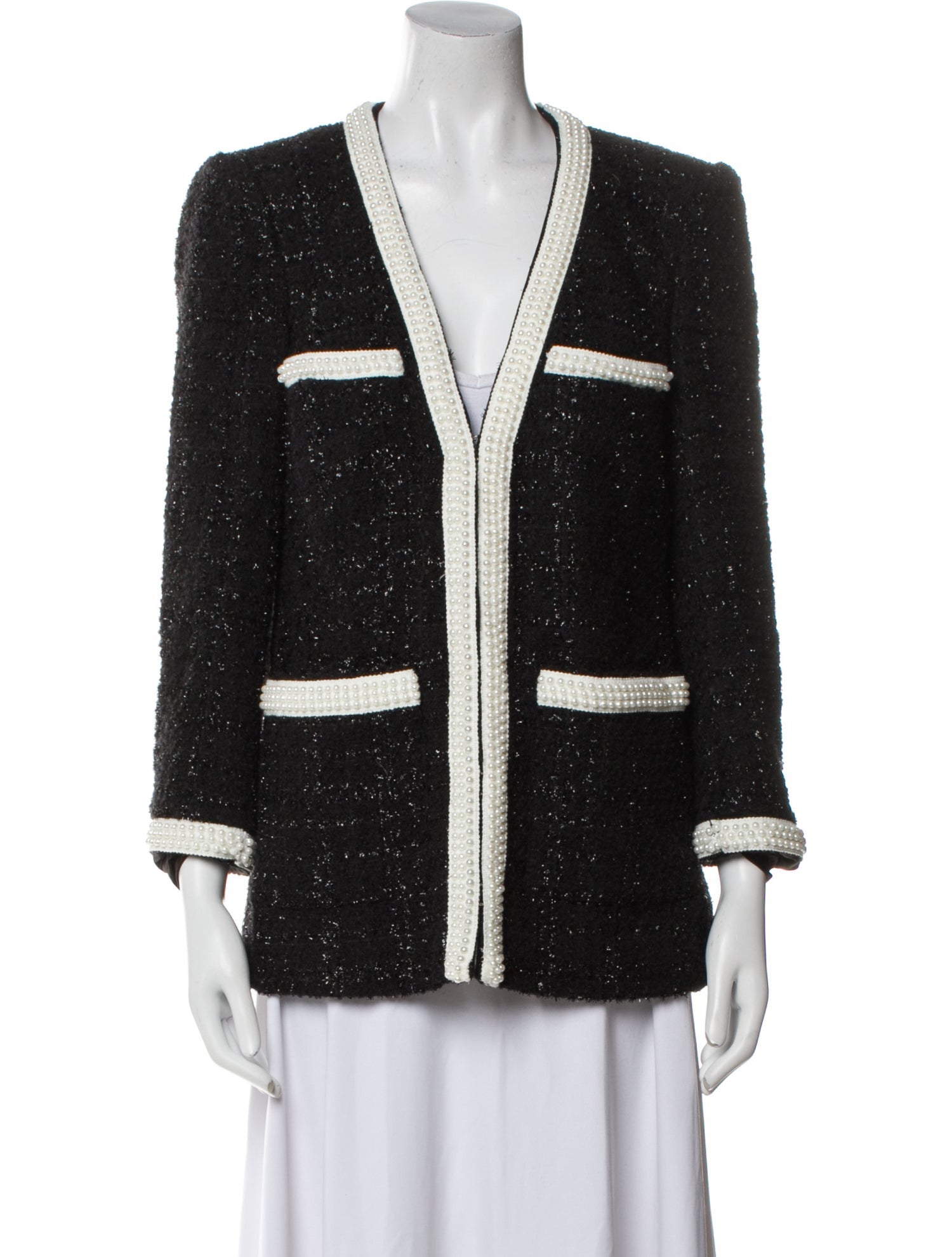 Veronica Beard Wool Tweed Pattern Evening Jacket