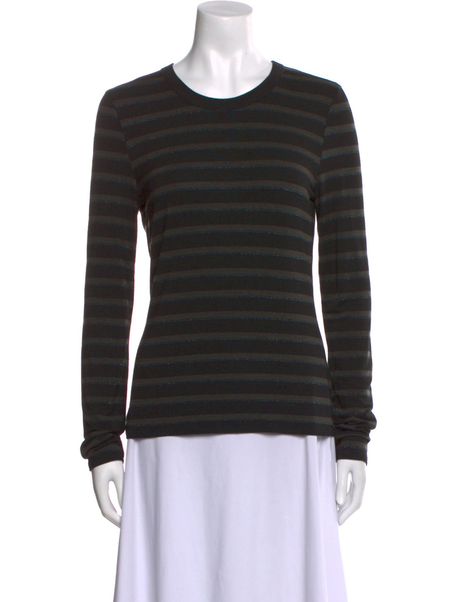 Veronica Beard Striped Crew Neck Sweatshirt