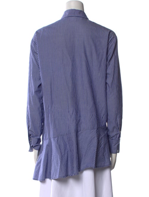 Veronica Beard Striped Long Sleeve Button-Up Top