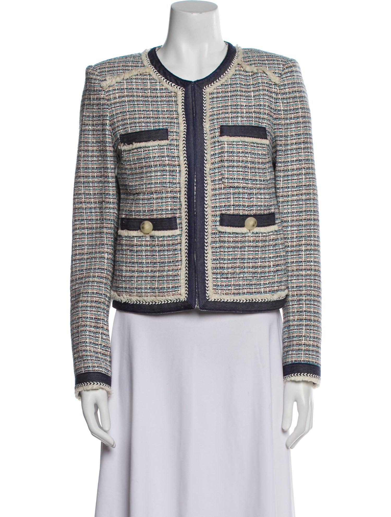 Veronica Beard Tweed Pattern Evening Jacket