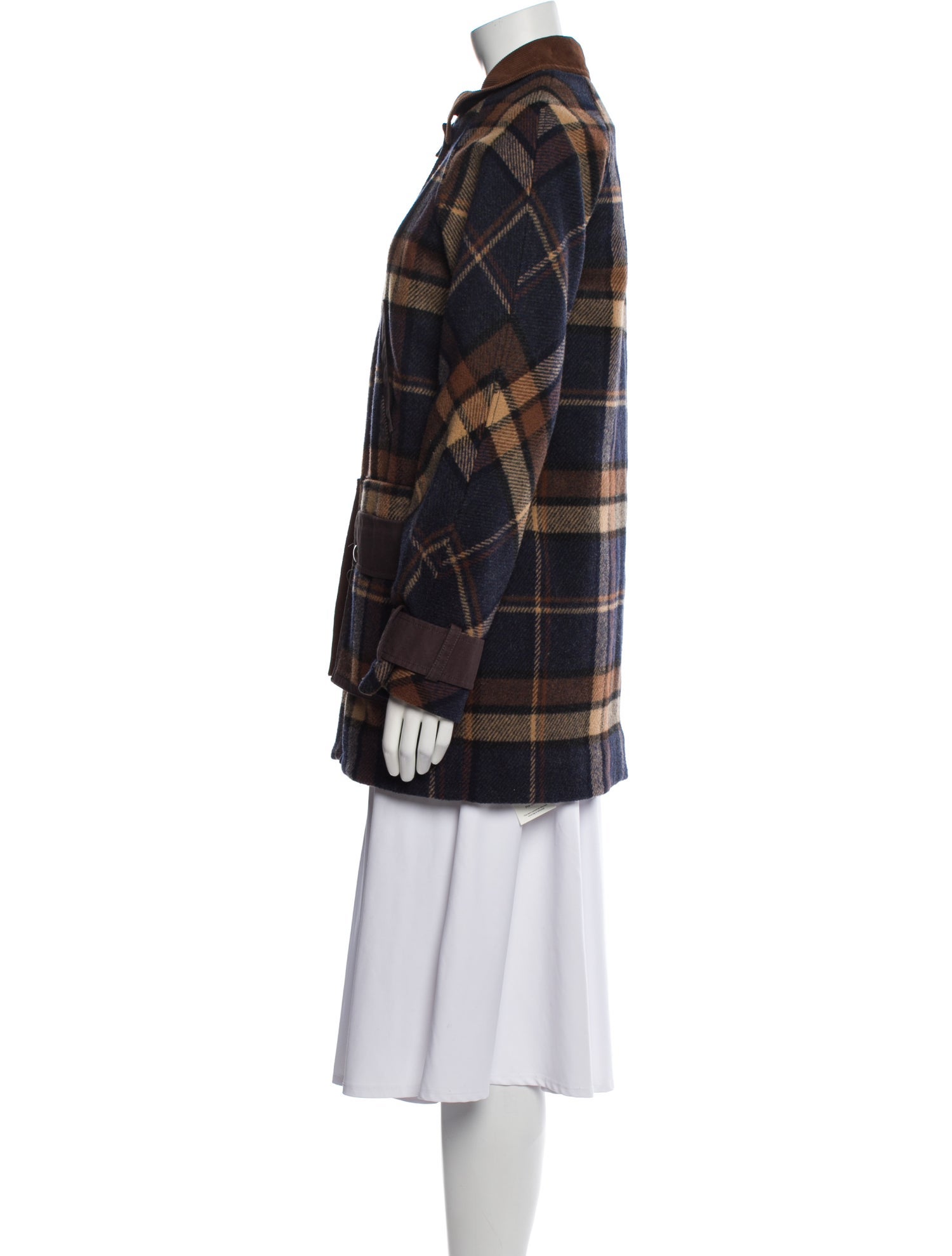 Veronica Beard Plaid Print Coat