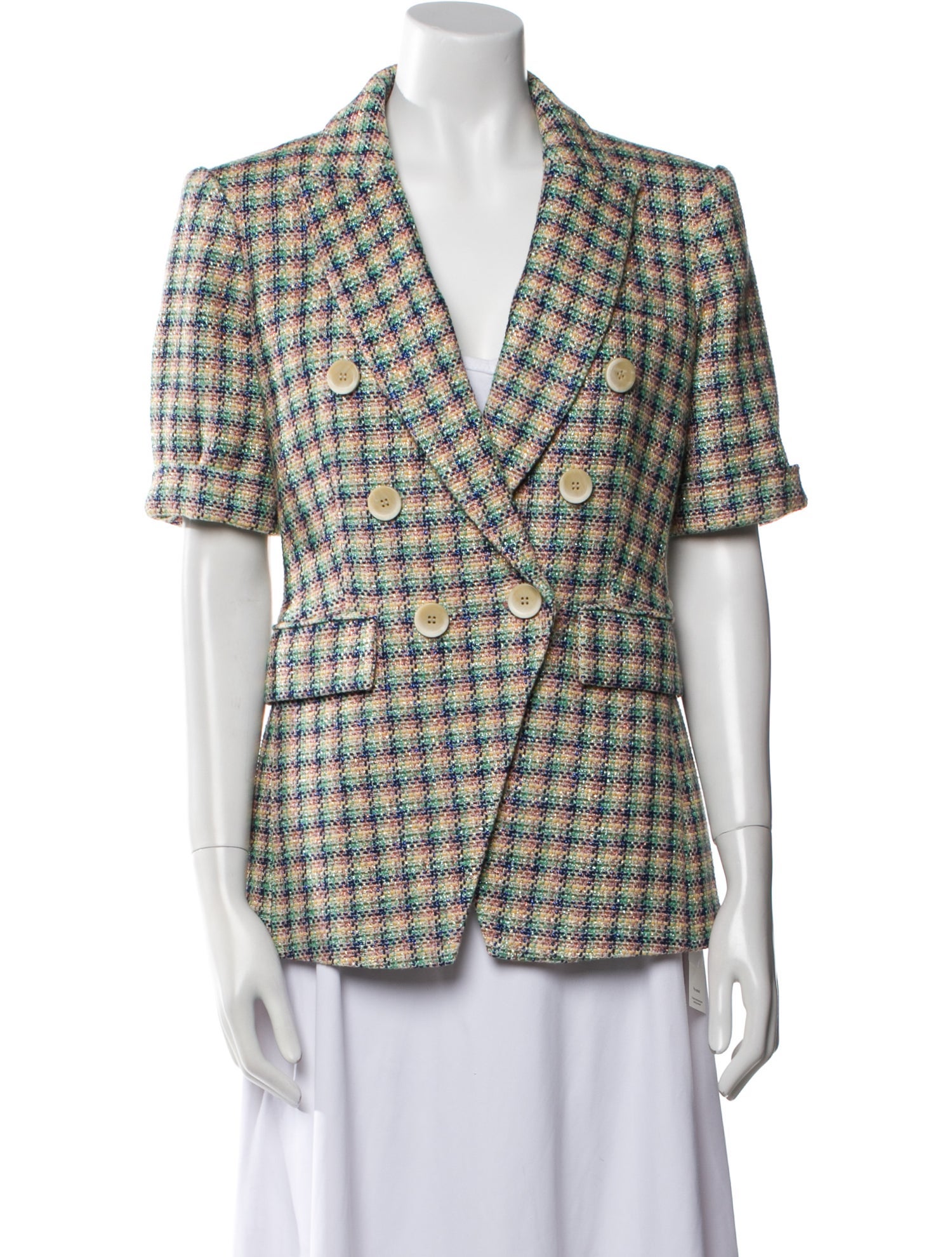 Veronica Beard Plaid Print Blazer