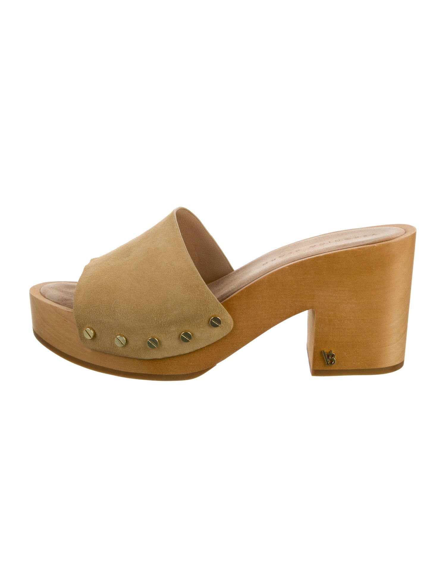 Veronica Beard Suede Studded Accents Slides