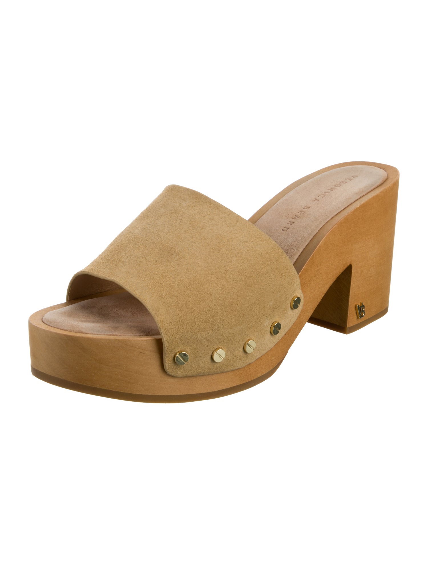 Veronica Beard Suede Studded Accents Slides