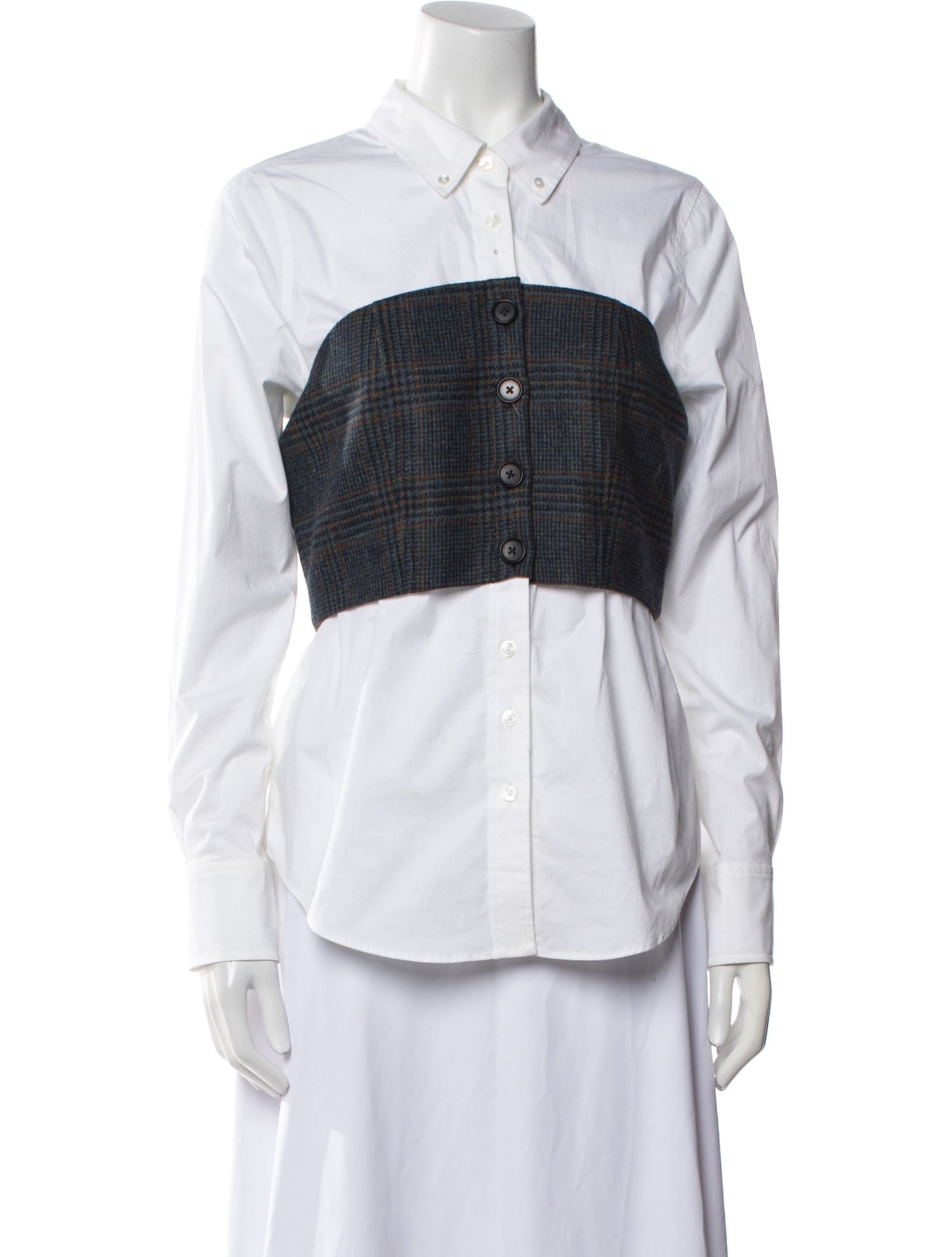 Veronica Beard Long Sleeve Button-Up Top