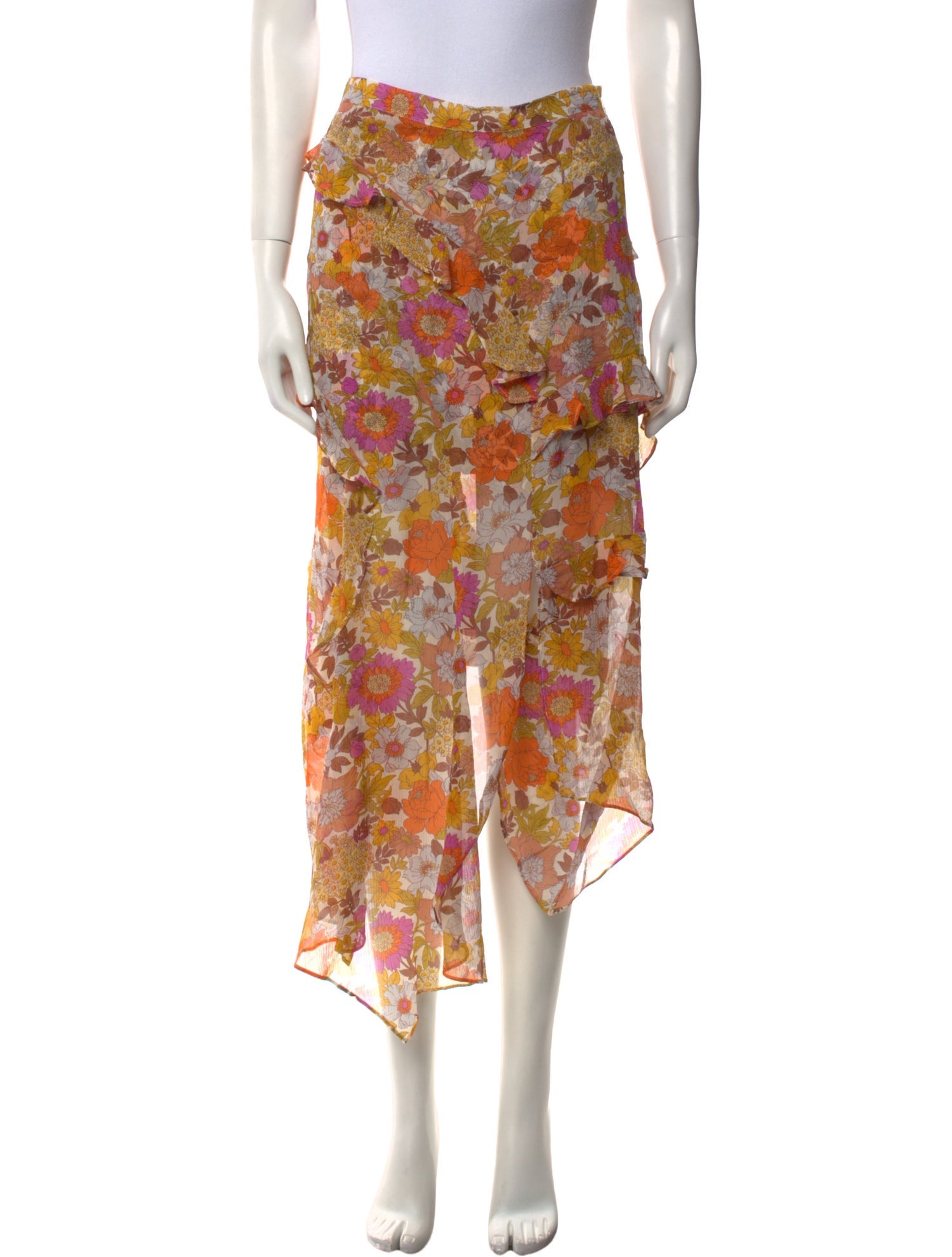 Veronica Beard Silk Midi Length Skirt