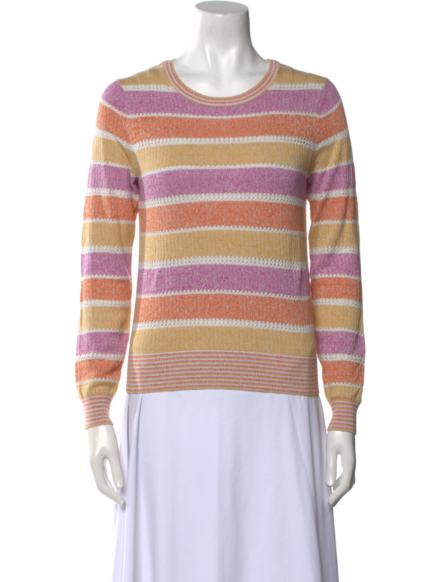 Veronica Beard Striped Scoop Neck Sweater