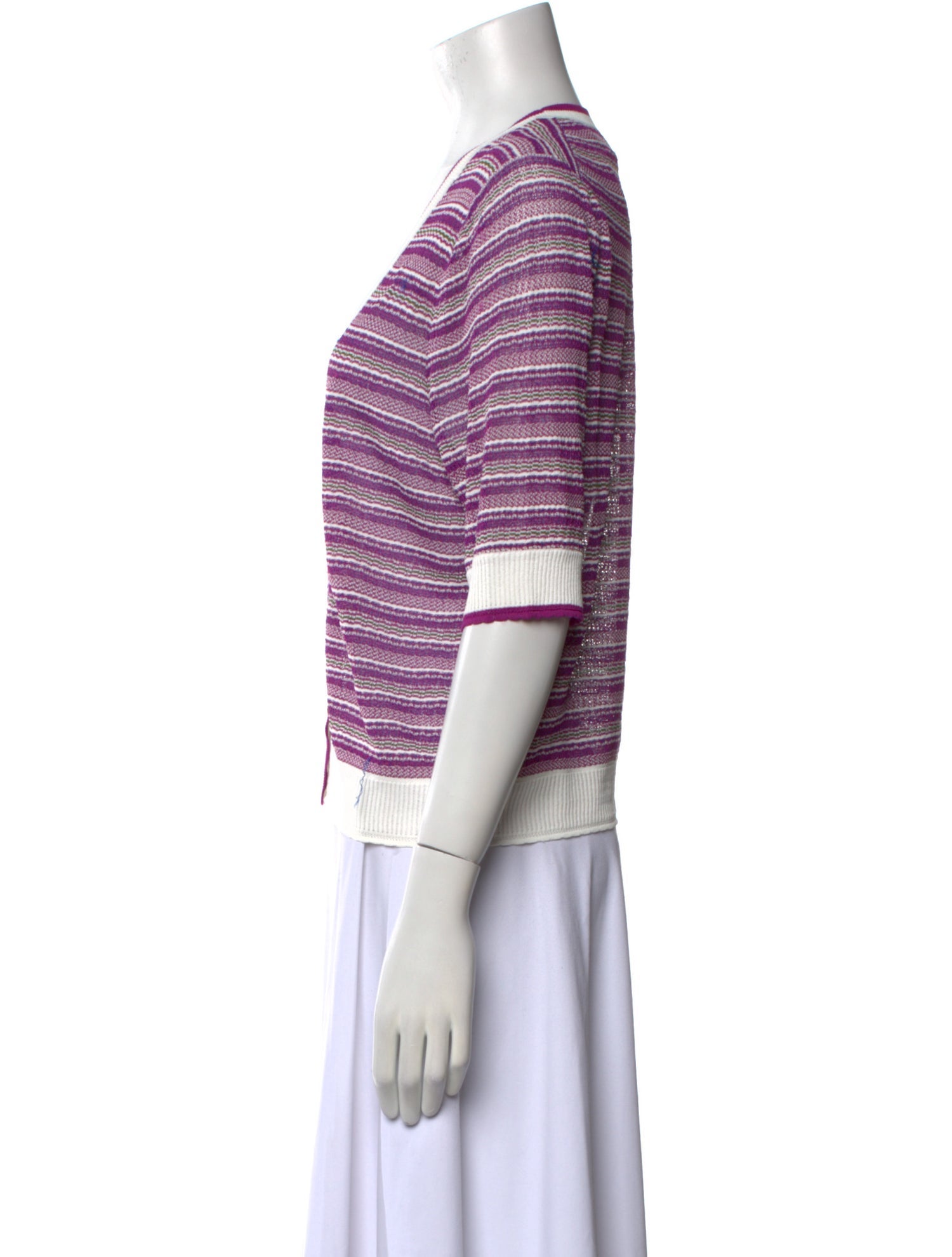 Veronica Beard Striped V-Neck Sweater