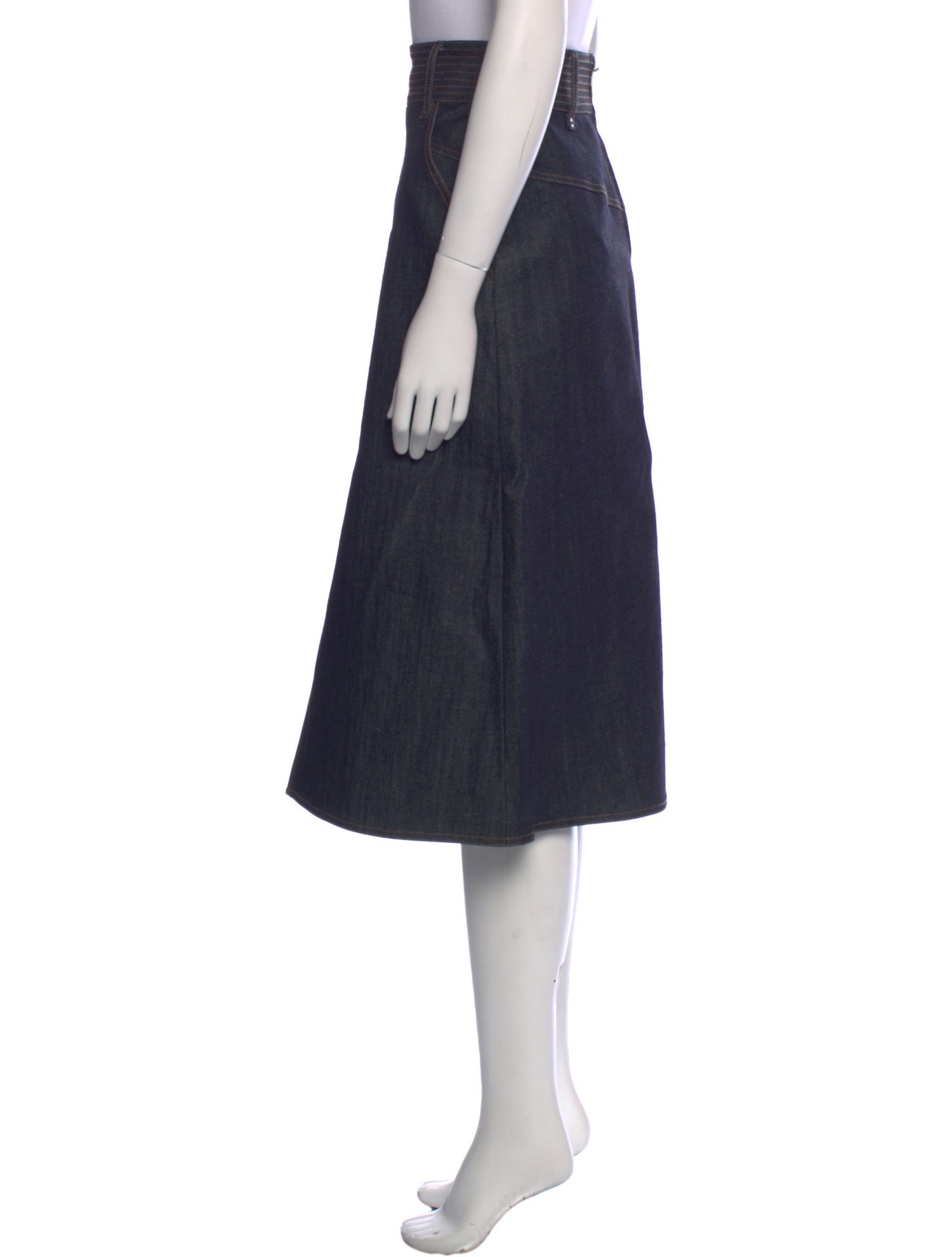 Veronica Beard Embroidered Accent Midi Length Skirt