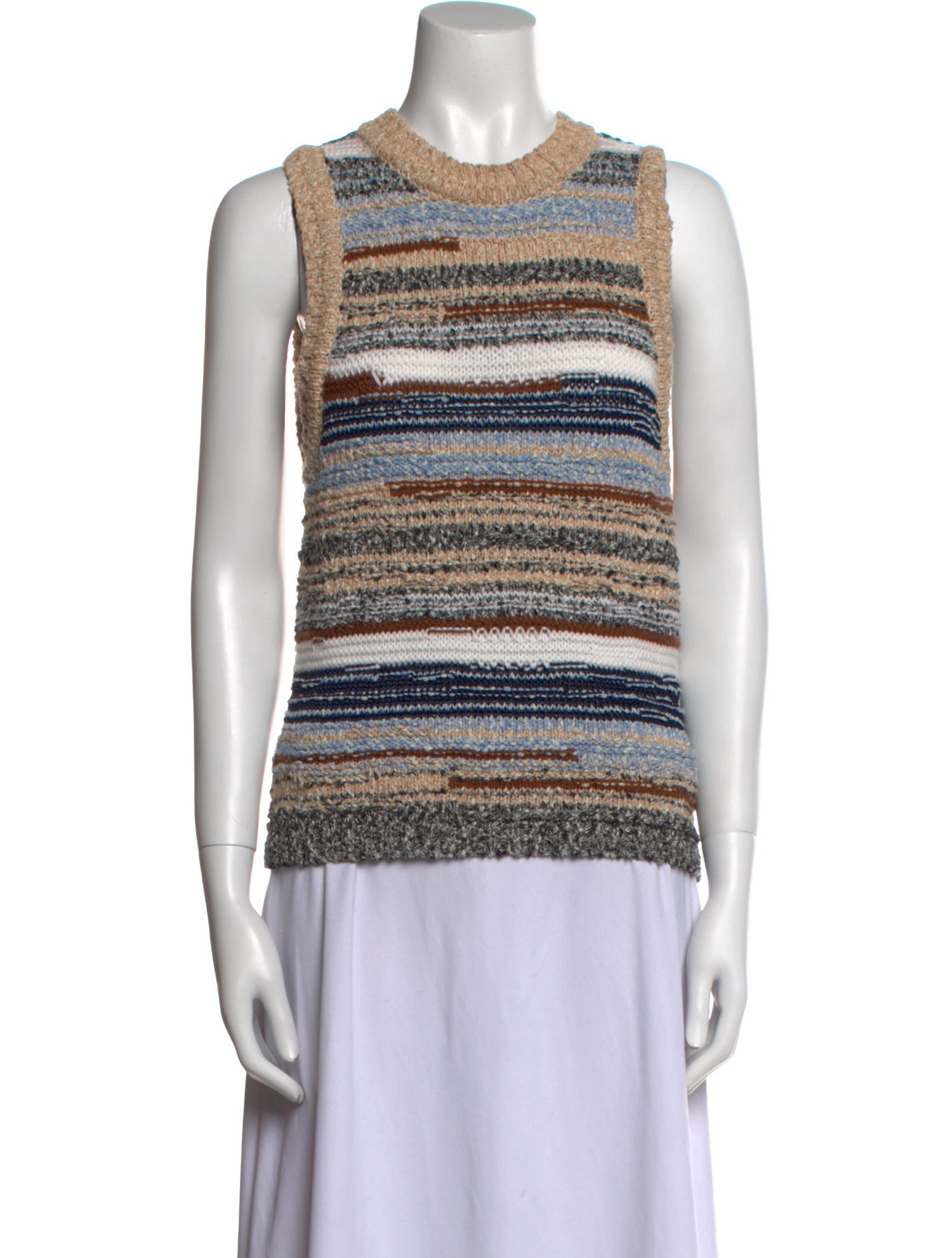 Veronica Beard Striped Crew Neck Top