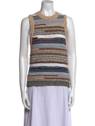 Veronica Beard Striped Crew Neck Top