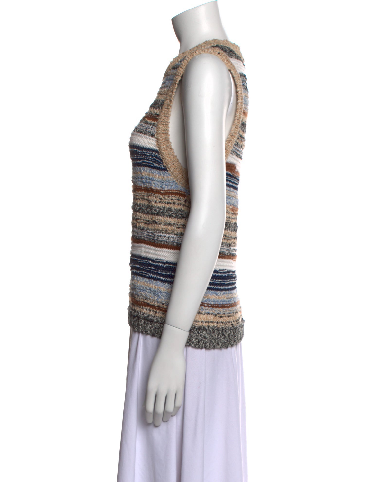 Veronica Beard Striped Crew Neck Top