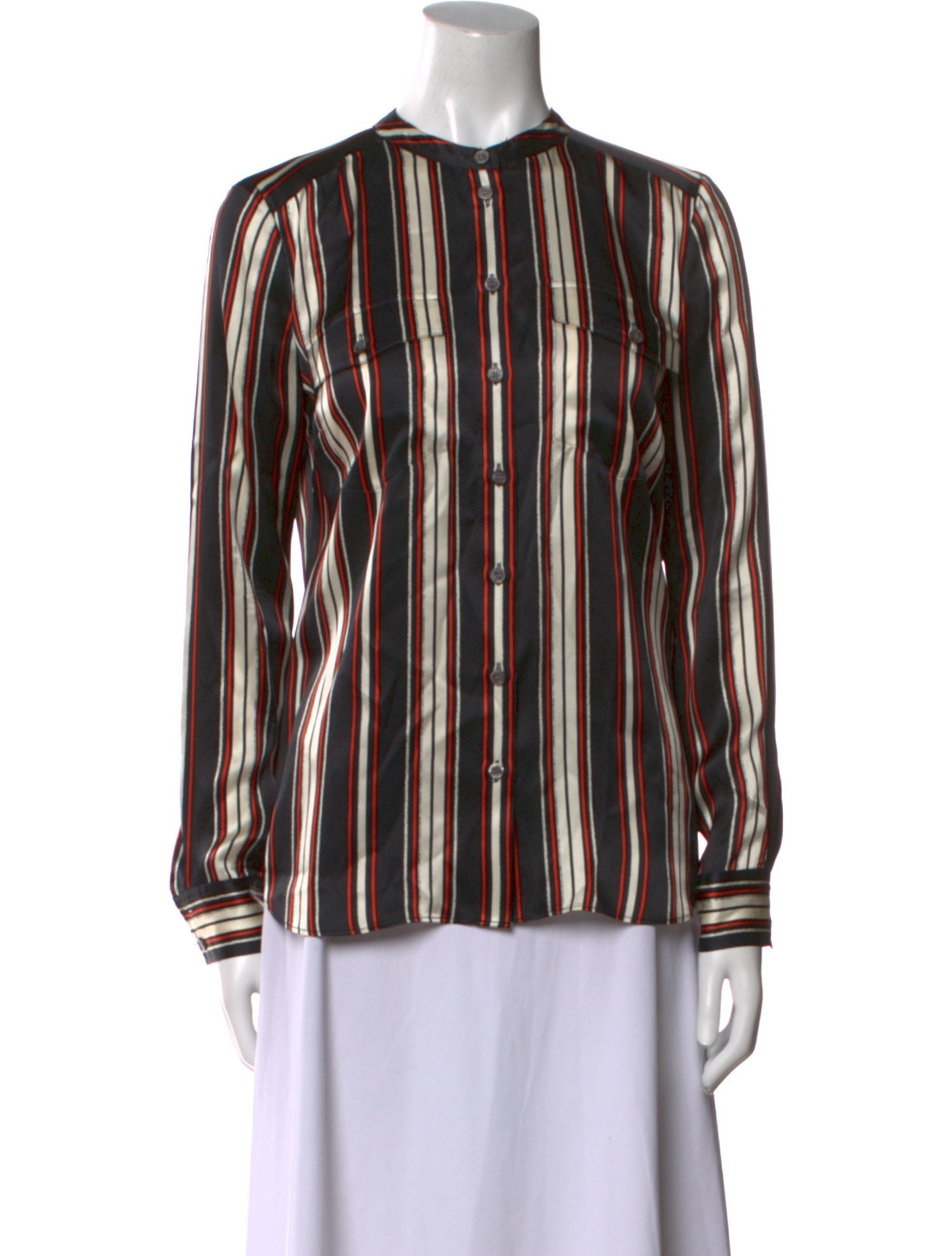 Veronica Beard Silk Striped Blouse