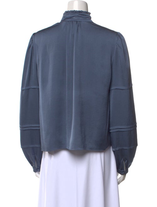 Veronica Beard Mock Neck Long Sleeve Blouse