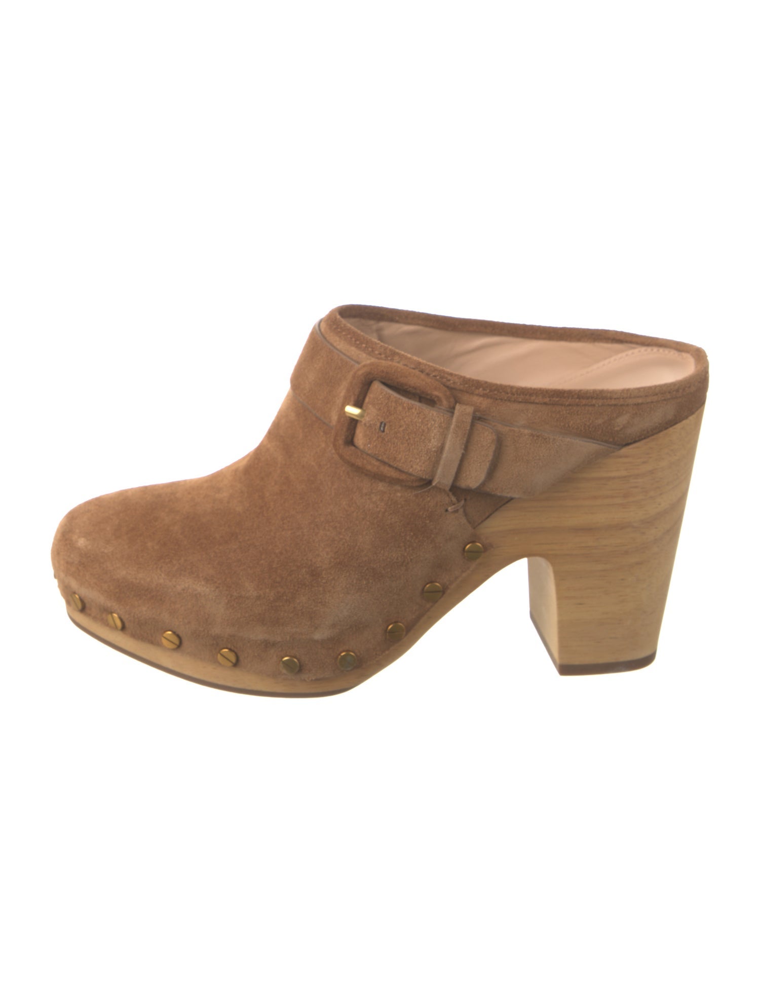 Veronica Beard Suede Studded Accents Mules