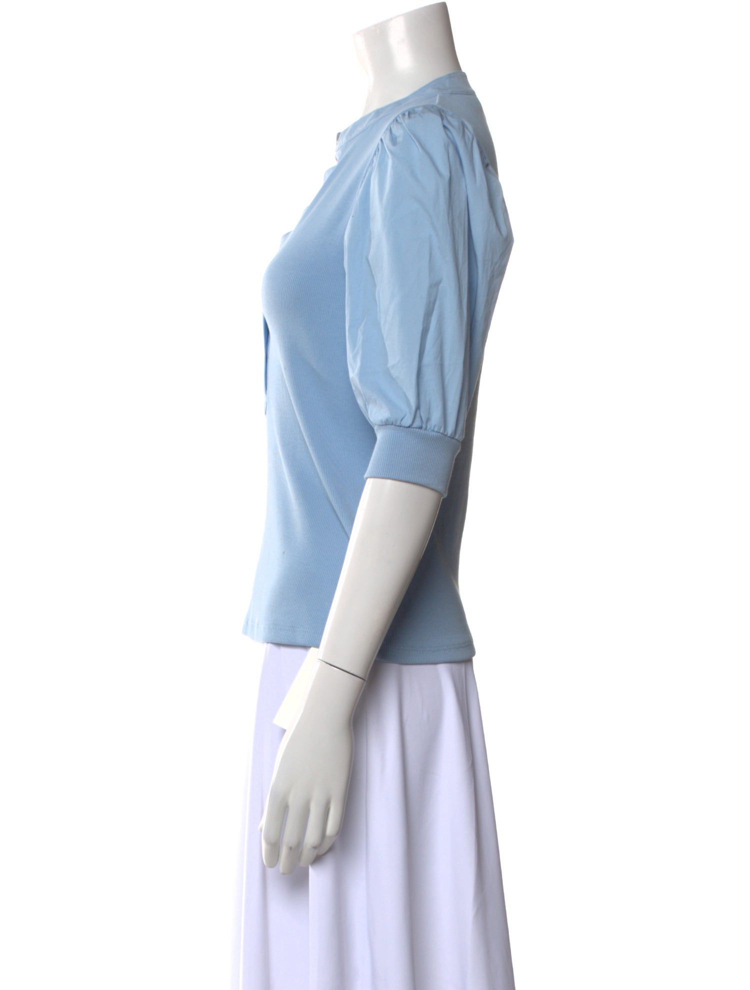 Veronica Beard V-Neck Three-Quarter Sleeve Polo