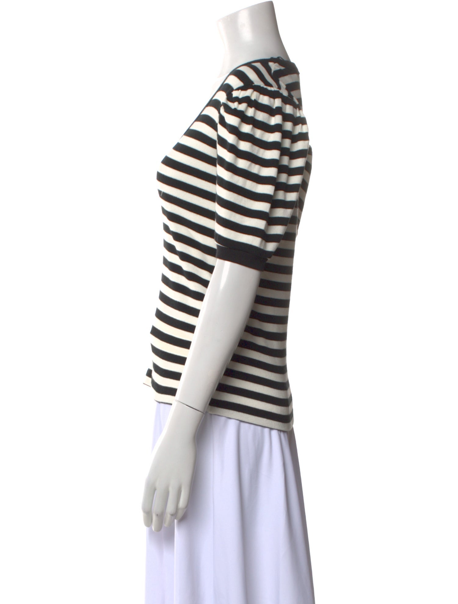 Veronica Beard Striped Scoop Neck T-Shirt