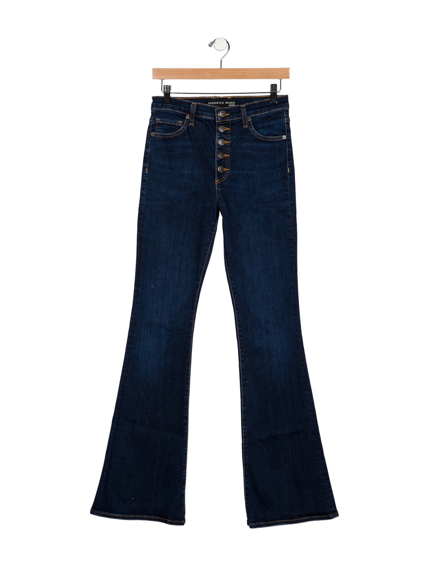 Veronica Beard Mid-Rise Wide Leg Jeans