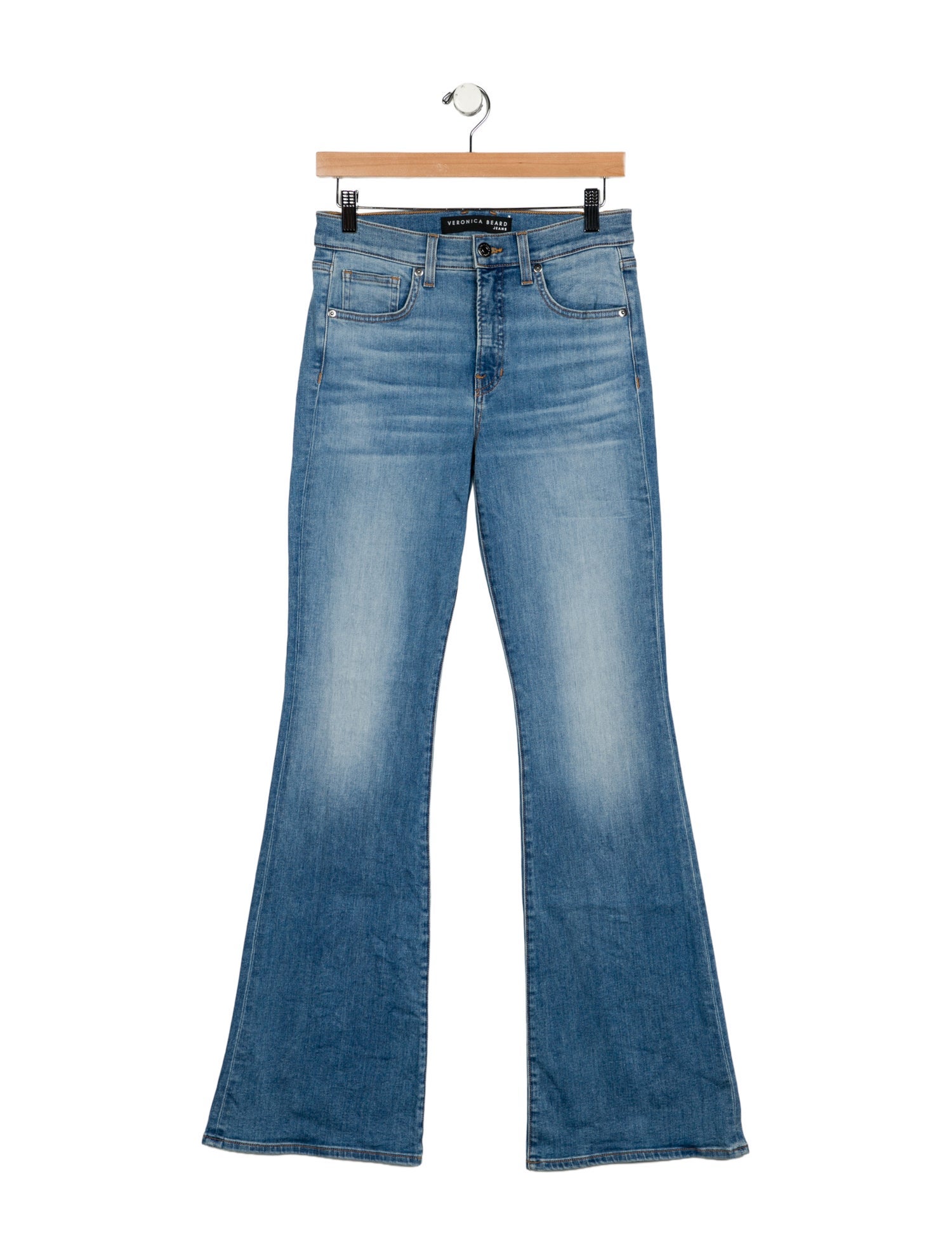 Veronica Beard Mid-Rise Wide Leg Jeans