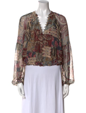 Veronica Beard Silk Printed Blouse