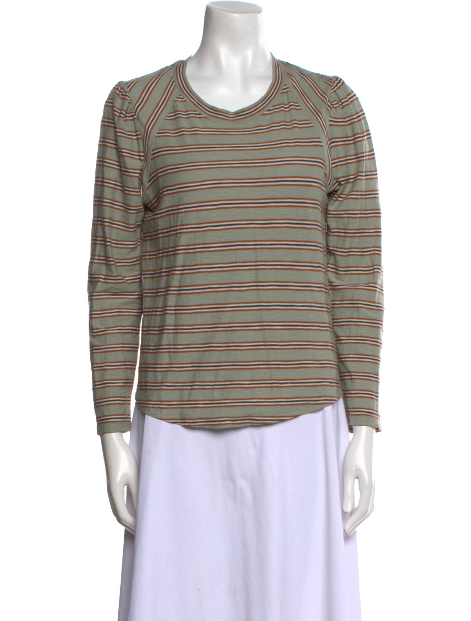 Veronica Beard Striped Crew Neck Top