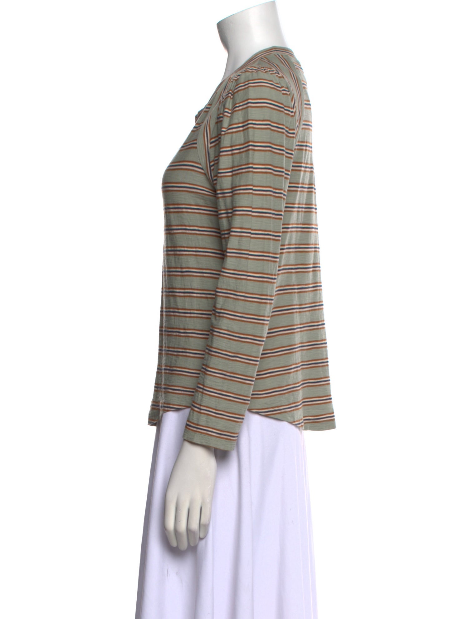 Veronica Beard Striped Crew Neck Top