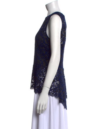 Veronica Beard Lace Pattern Crew Neck Blouse