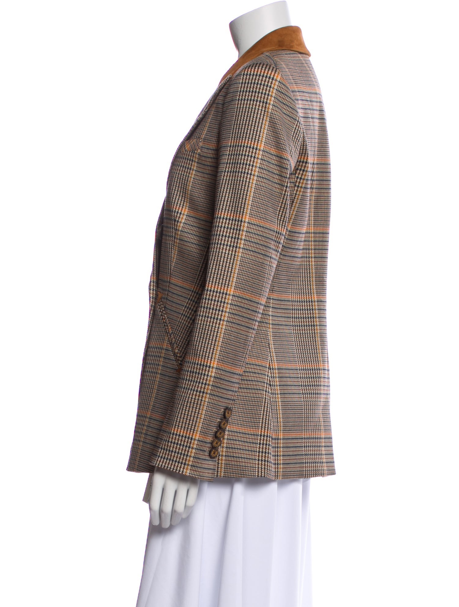 Veronica Beard Plaid Print Blazer