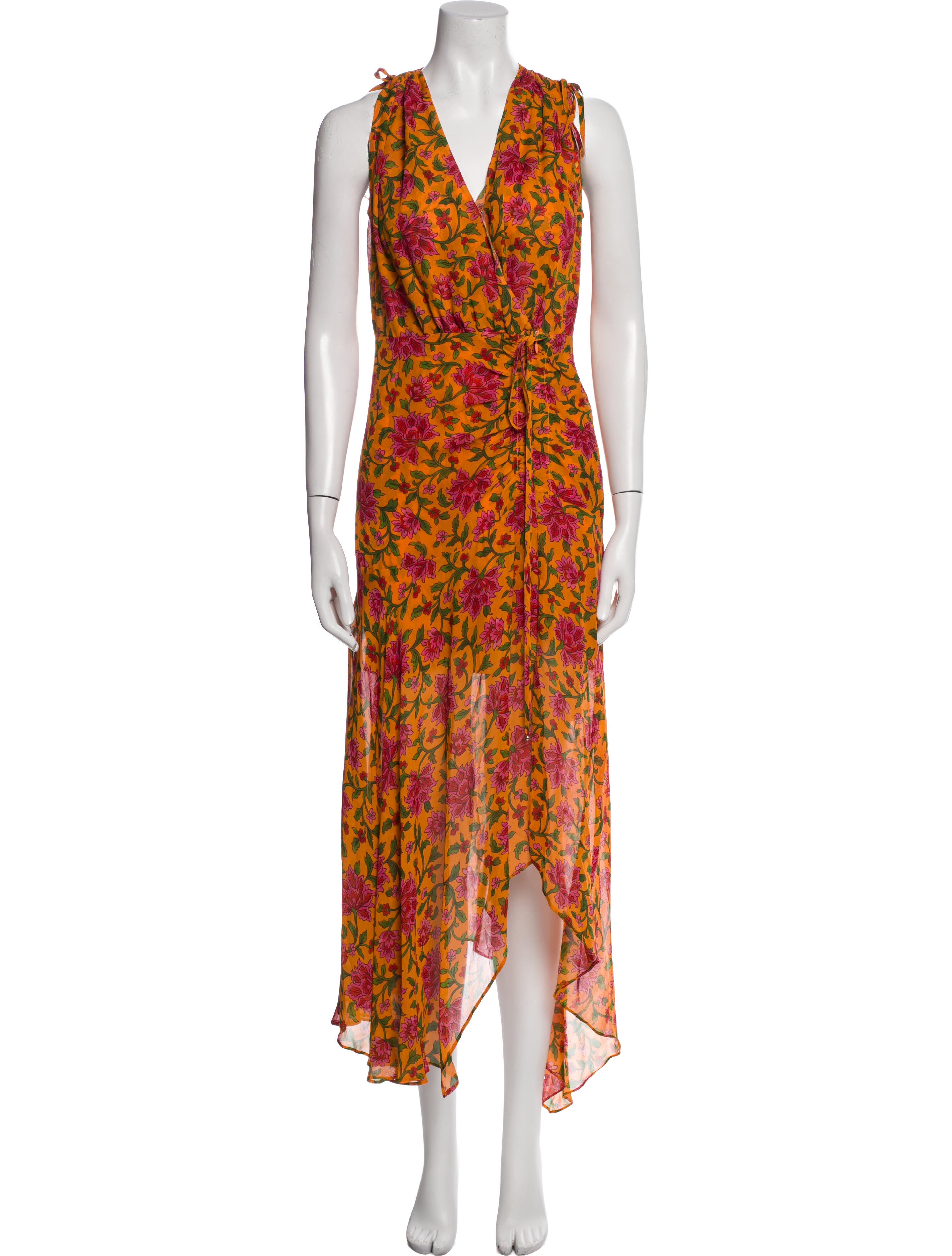 Veronica Beard Floral Print Long Dress