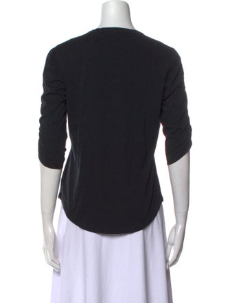 Veronica Beard Crew Neck Three-Quarter Sleeve Top