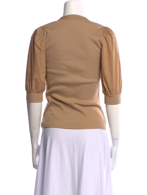 Veronica Beard V-Neck Three-Quarter Sleeve Polo