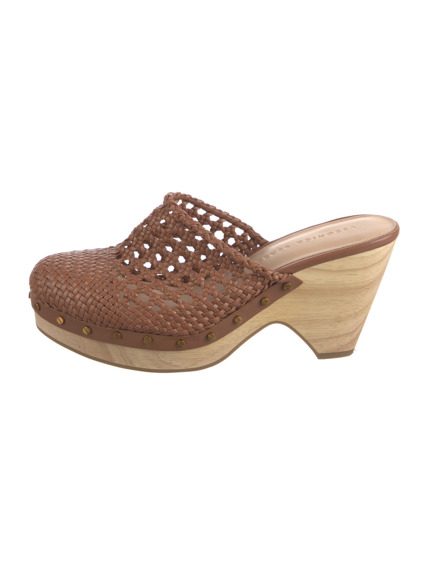 Veronica Beard Leather Colorblock Pattern Mules