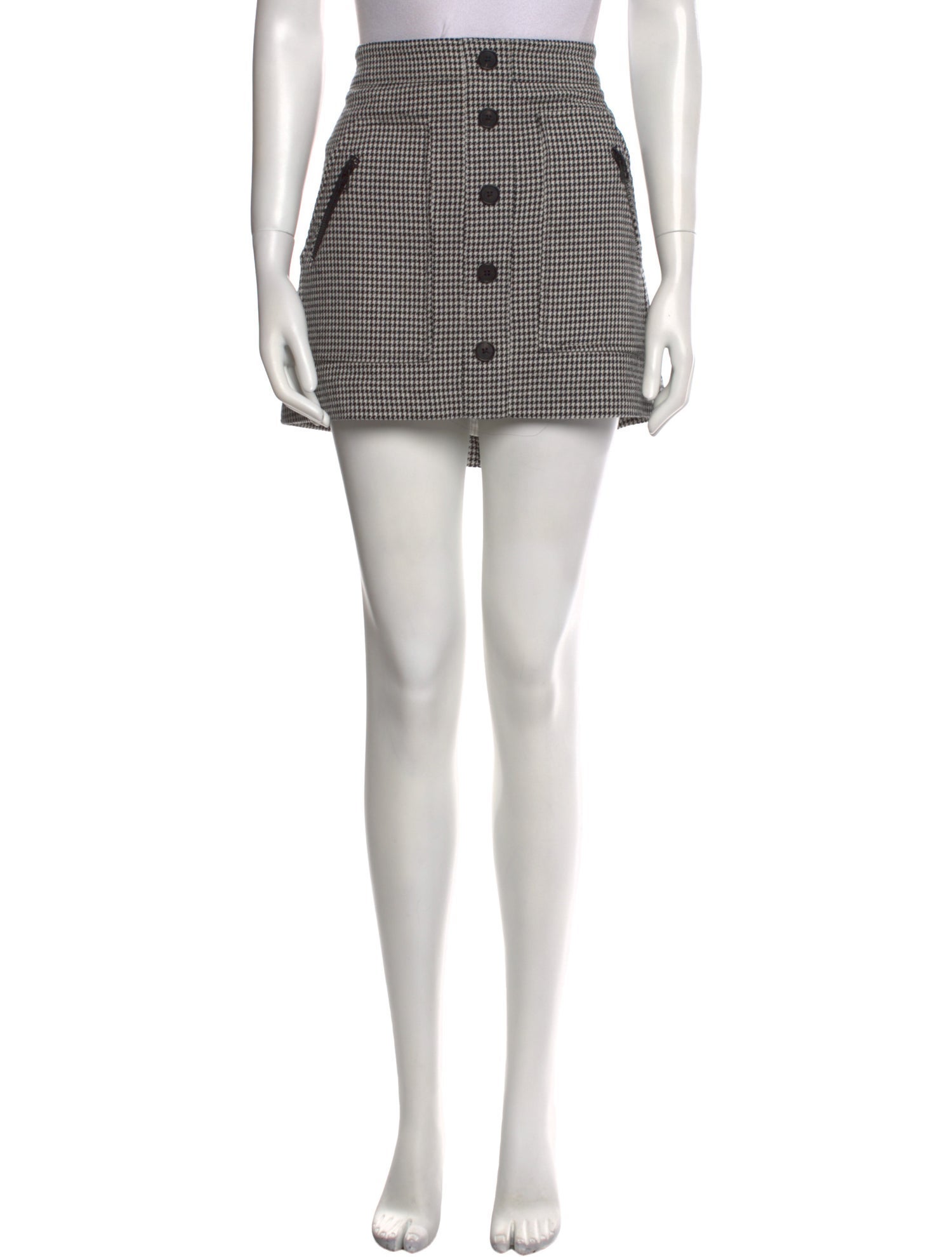 Veronica Beard Houndstooth Print Mini Skirt