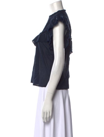 Veronica Beard Crew Neck Short Sleeve Blouse