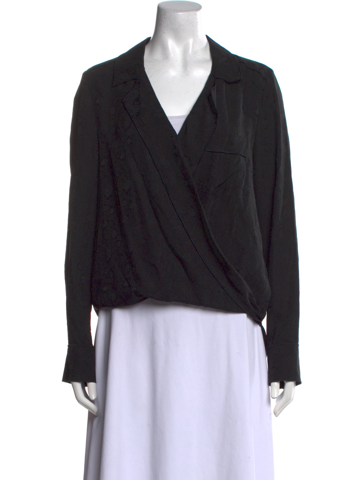 Veronica Beard Silk V-Neck Blouse