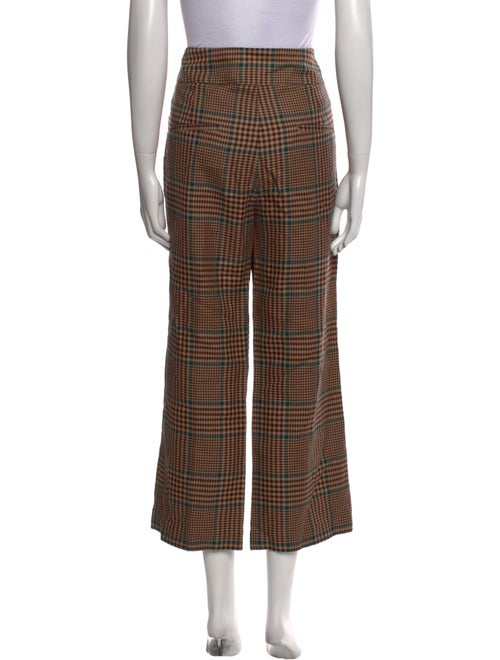 Veronica Beard Plaid Print Wide Leg Pants