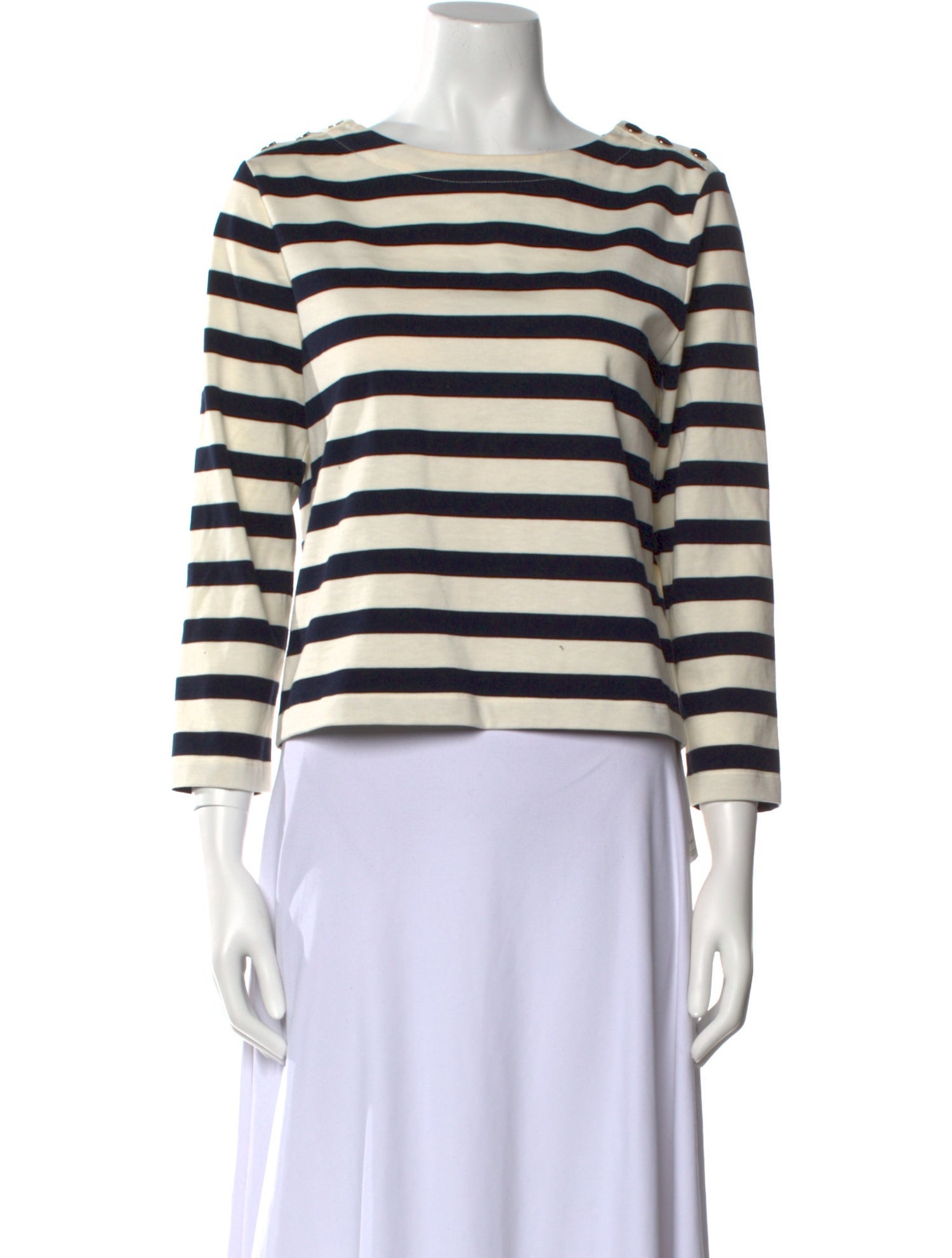 Veronica Beard Striped Bateau Neckline Top w/ Tags