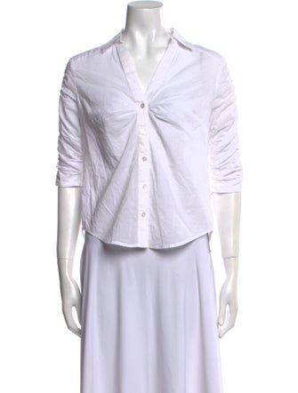 Veronica Beard Three-Quarter Sleeve Button-Up Top