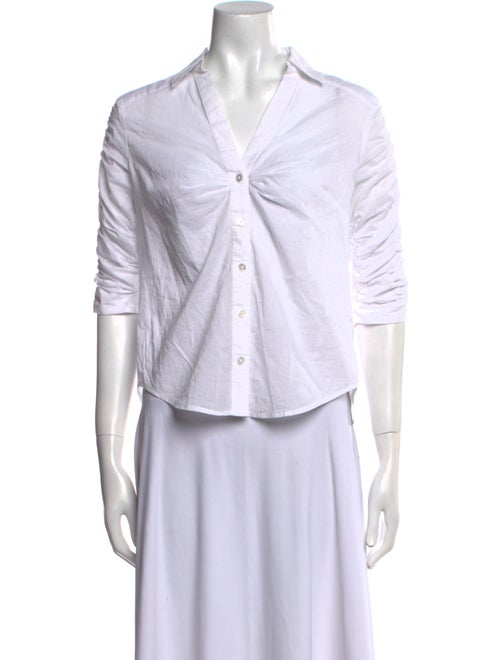 Veronica Beard Three-Quarter Sleeve Button-Up Top