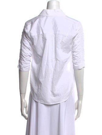 Veronica Beard Three-Quarter Sleeve Button-Up Top