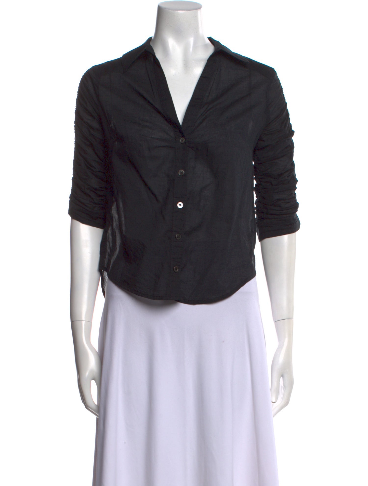 Veronica Beard Three-Quarter Sleeve Button-Up Top