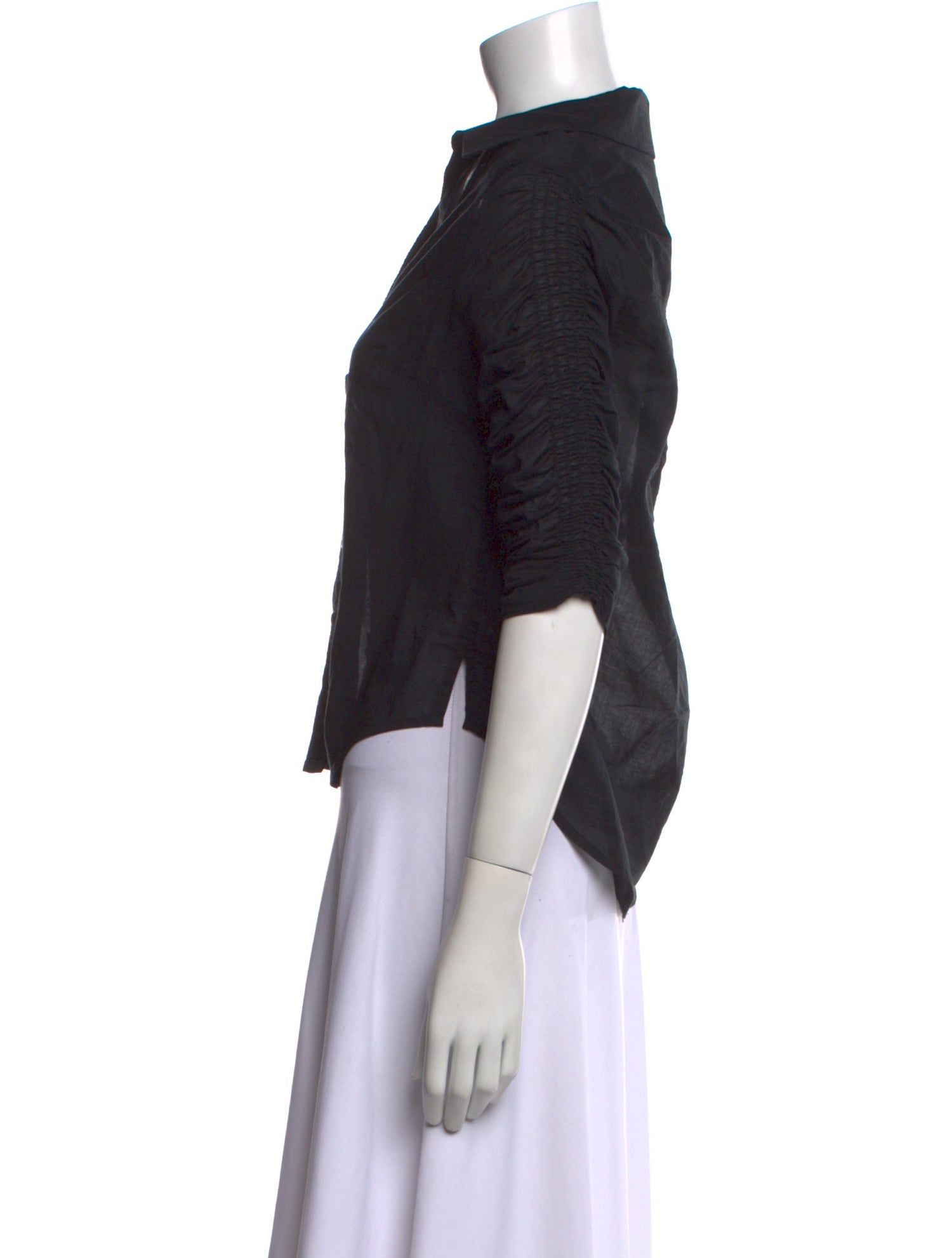 Veronica Beard Three-Quarter Sleeve Button-Up Top