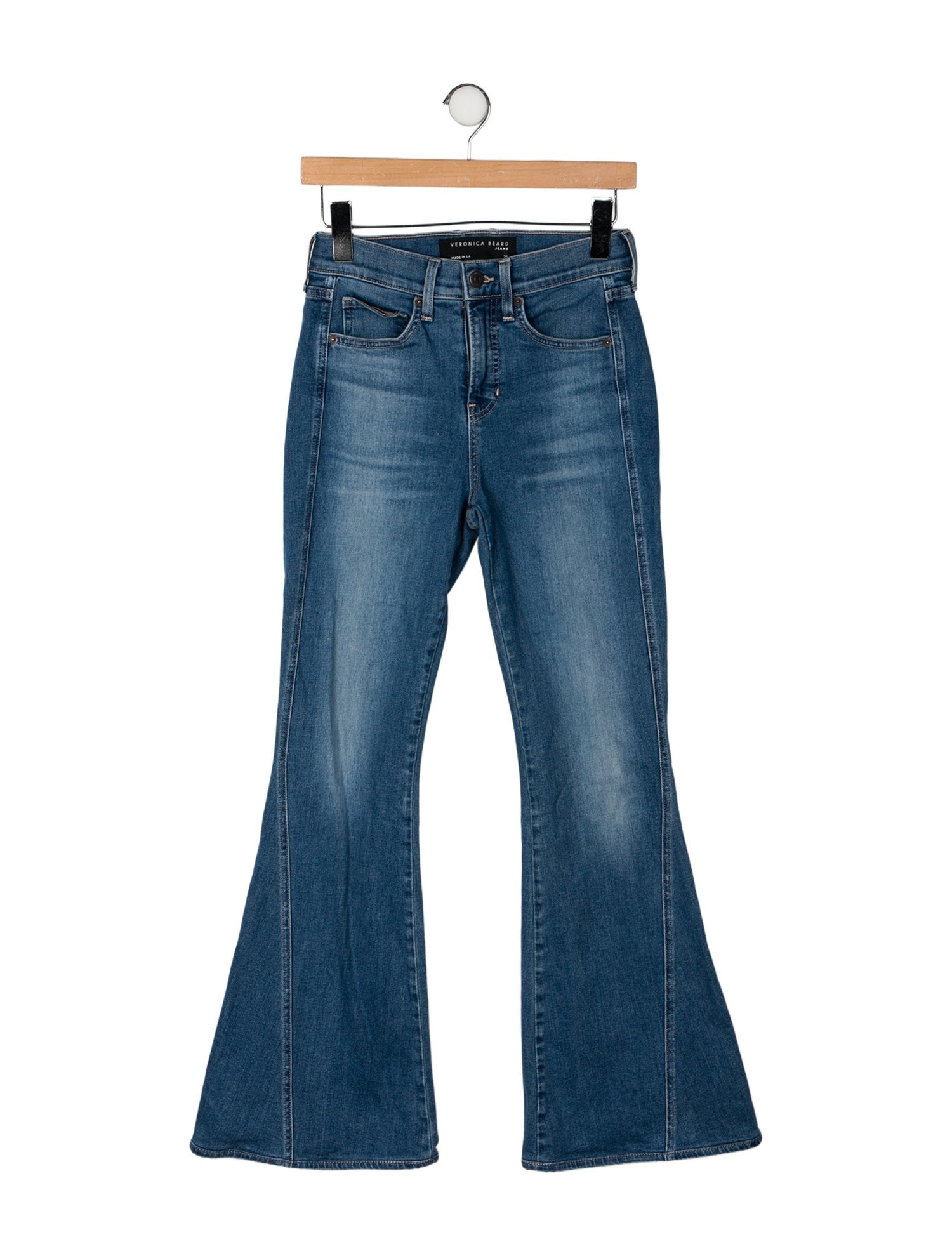 Veronica Beard Mid-Rise Wide Leg Jeans