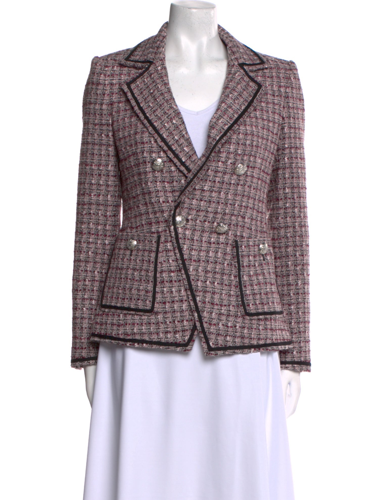 Veronica Beard Printed V-Neck Sweater