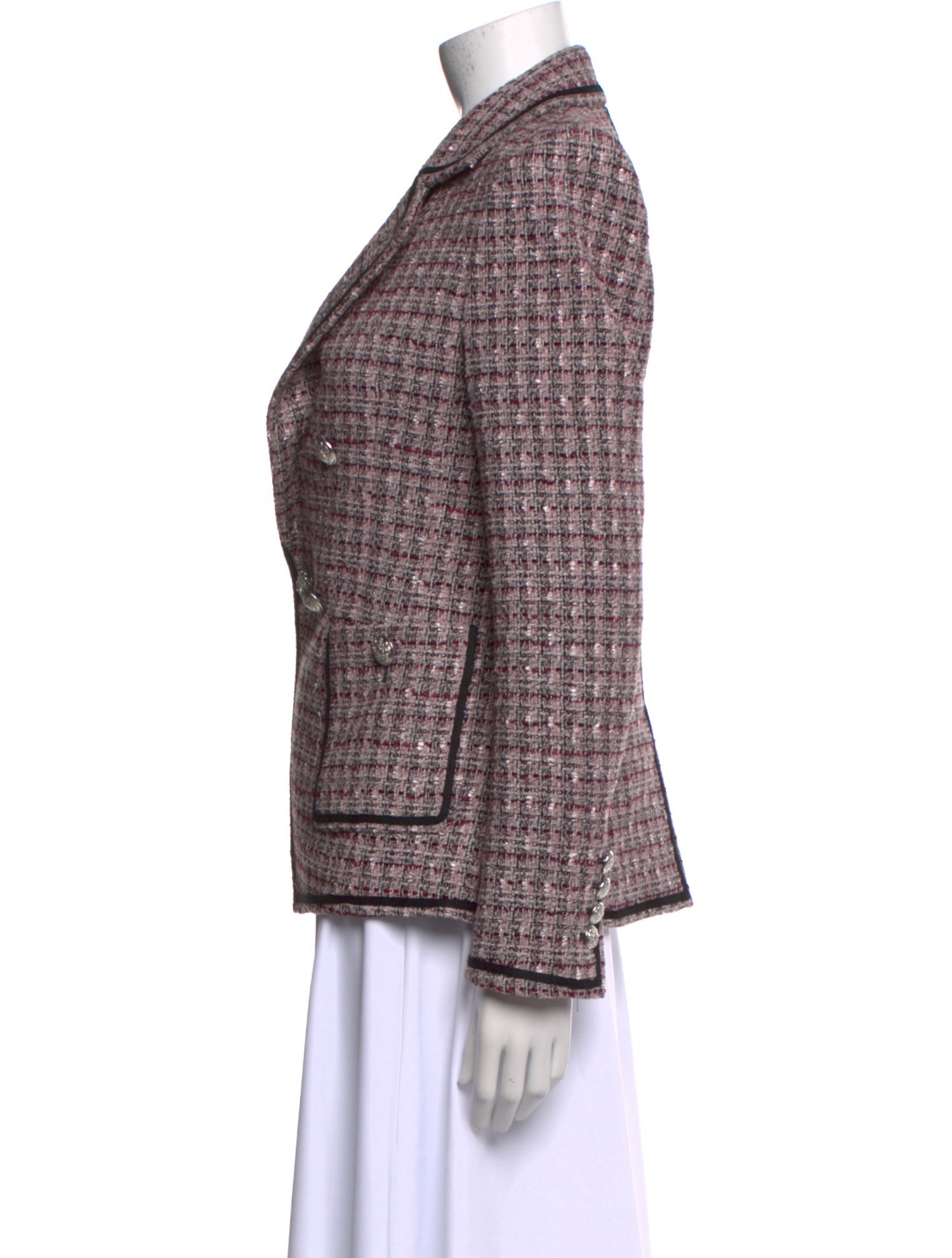 Veronica Beard Printed V-Neck Sweater