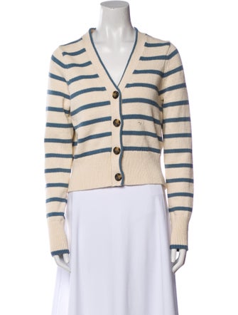 Veronica Beard Striped V-Neck Sweater
