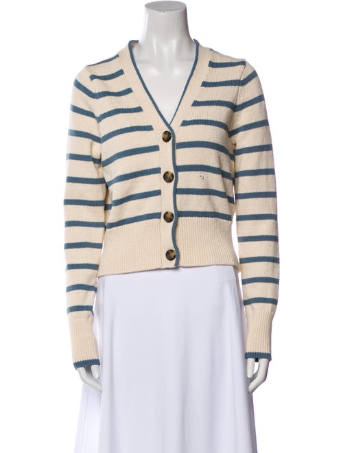 Veronica Beard Striped V-Neck Sweater